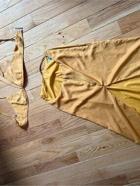tiger mist backless bow dress Tiger Mist Zita square neck open scoop back satin bow detail maxi dress in  lemon